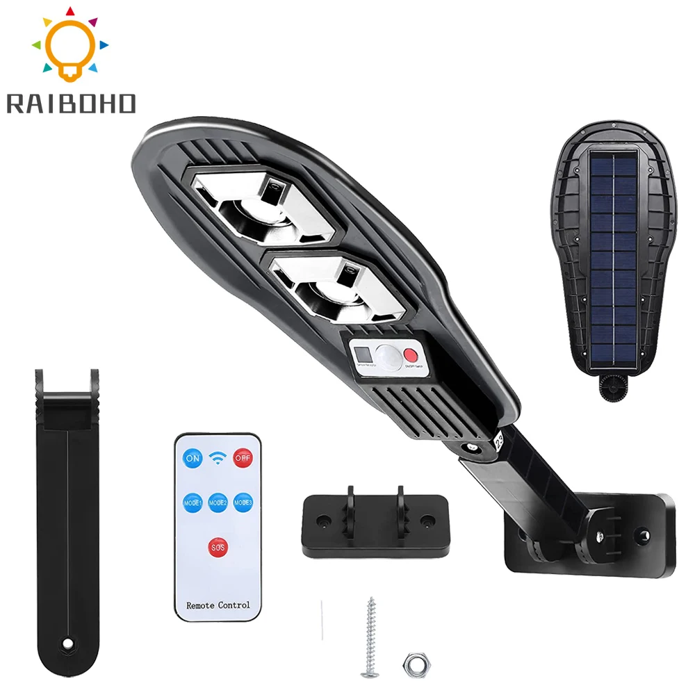 

Уличные фонари на солнечной батарее, водонепроницаемый прожектор с датчиком движения и дистанционным управлением для двора, сада, палубы, забора, дорожек для внутреннего дворика, 60 Вт