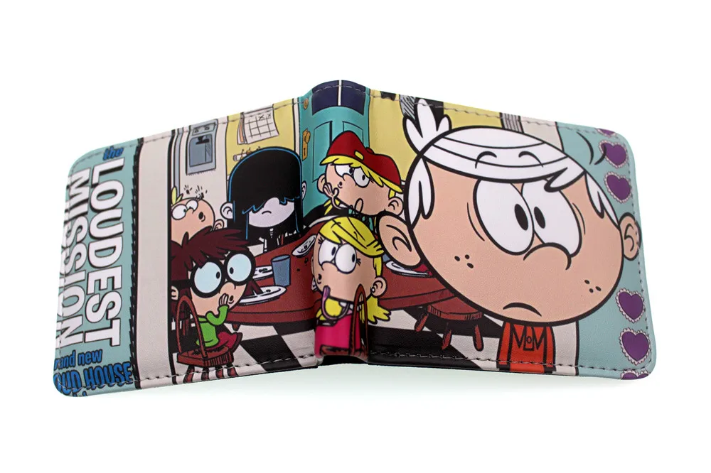 Кошелек из искусственной кожи с рисунком «The Loud House Lincoln» для мальчиков и девочек с карманом на молнии для монет, короткий двойной держатель для карт, кожаный кошелек с принтом