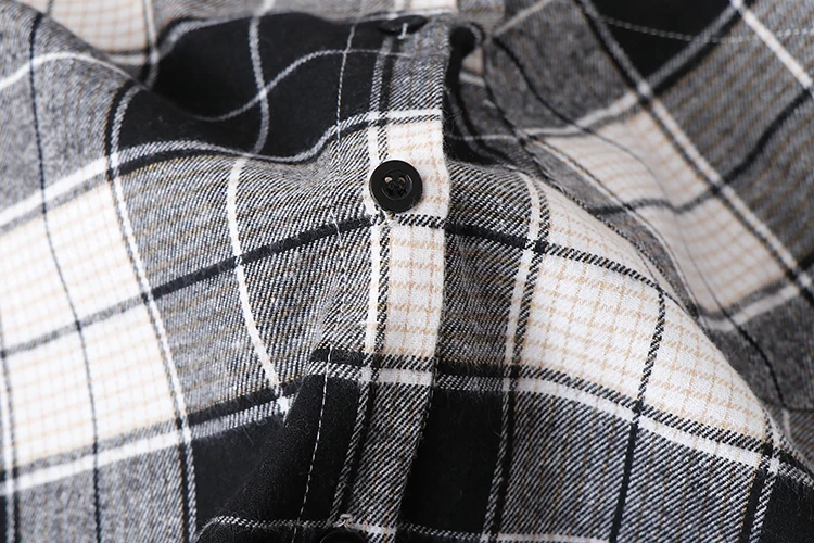 

2021 Fashion Women Plaid Shirt Chic Checked Blouse Long Sleeve Female Casual Print Shirts Loose Cotton Tops Blusas