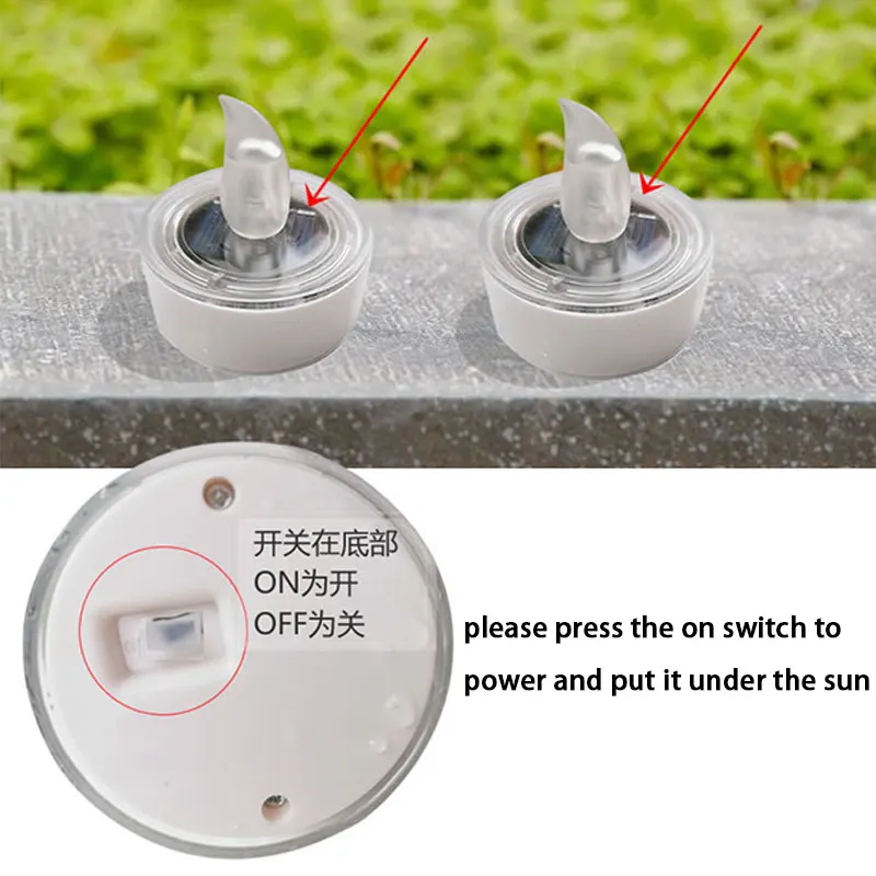 

6pcs/box Solar Power LED Candle Light Realistic Flameless Candles LED Solar Light For Party Wedding Festival Decor Garden Lamp