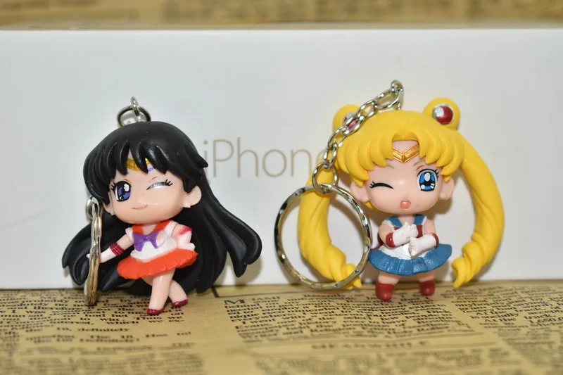 6 шт./компл. аниме Сейлор Мун Фигурки игрушки брелок кулоны куклы аксессуары для