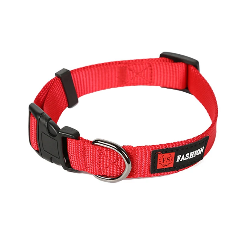 Нейлоновый ошейник для домашних животных однотонный персонализированный