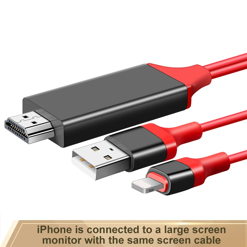 Hdmi Ios для lightning hdmi-кабель HD 1080P hdmi конвертер Кабель-адаптер USB кабель для HDTV цифровой AV для iphone HDMI