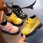 Зимние Детские Ботинки Martin для девочек 2021, милые детские ботинки с принтом для мальчиков, нескользящая Мягкая Водонепроницаемая легкая обувь для малышей