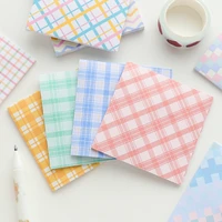 korea simple sticky notes cute girl notepad stripe office supplies plaid message memo pads sticker notebook daily planner label