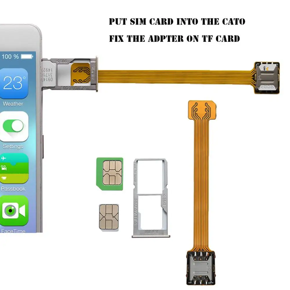 Гибридный двойной адаптер для двух SIM-карт SD 3 8/10 см Android-удлинитель 2 Nano Micro