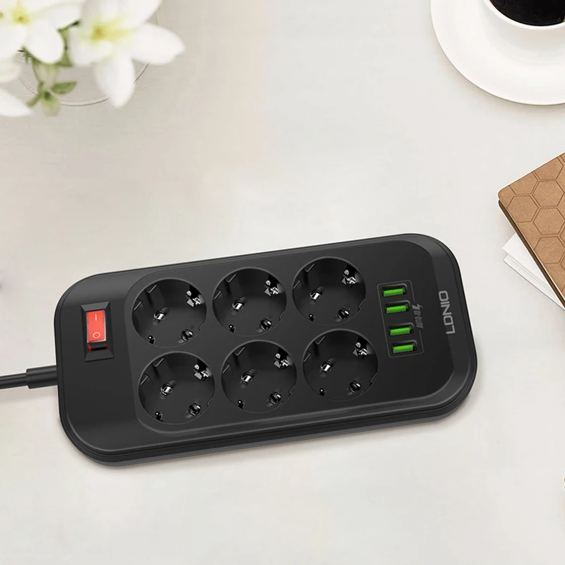 Умная электрическая розетка с европейской вилкой удлинитель питания кабельная