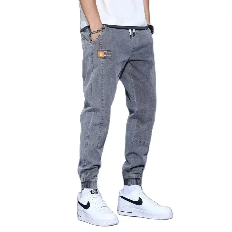 

2021Hot Men's Cotton And Linen Tether Trousers Solid Color Wide Loose Trousers Men's Hip-hop Breathable Casual Pants Pantalones