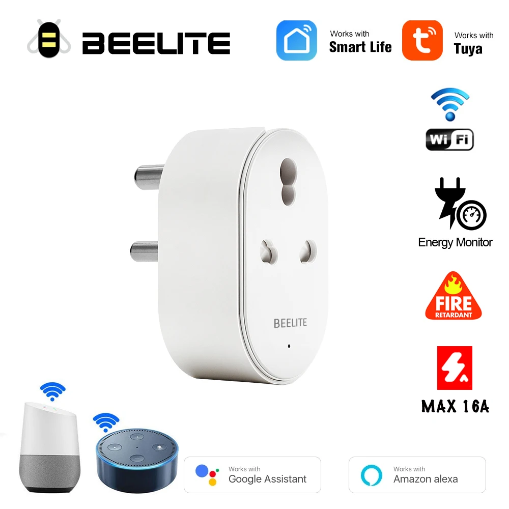 Умная розетка Beelite с поддержкой Wi-Fi, 16 А