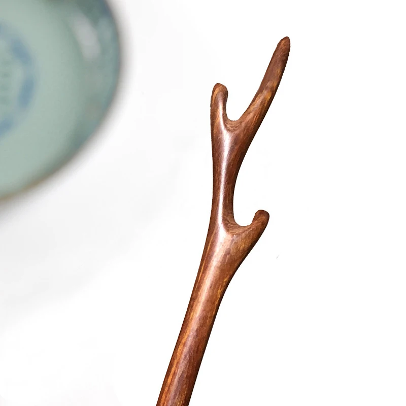 Простые деревянные вилки для волос в древнем китайском стиле черные сандаловые