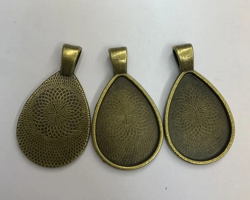 Подвеска из цинкового сплава в античном стиле пустая с внутренней оправой 18*25 мм