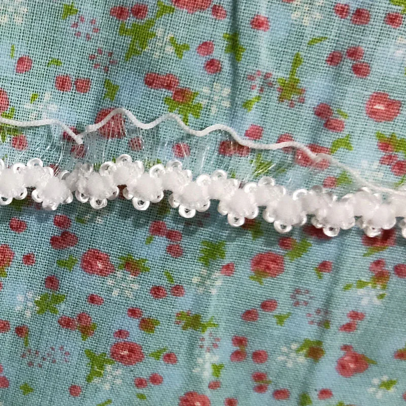 1 м плиссированная гипюровая кружевная лента отделка 5 см белая ткань сделай сам