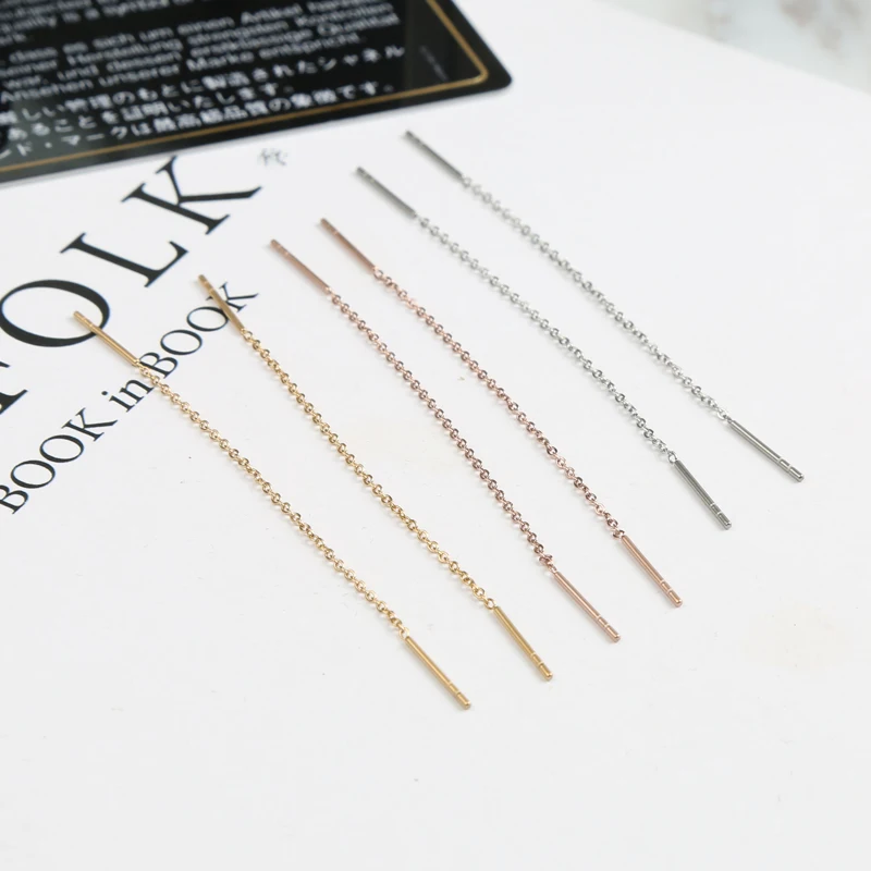 Ювелирные изделия YUN RUO из титановой стали цвета розового золота|Серьги-гвоздики|