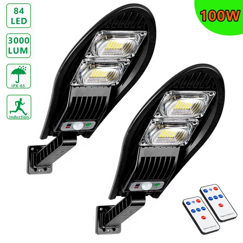 

4000Mah Solar Street Lights 84COB Outdoor Solar Lamp 3 Modes Waterproof Motion Sensor Security Lighting For Garden Patio Yard