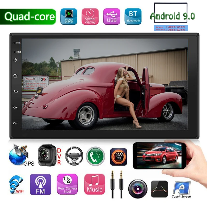 Автомагнитола 2 DIN Android 9 0 GPS навигация Bluetooth Wi Fi USB|Автомагнитолы| |