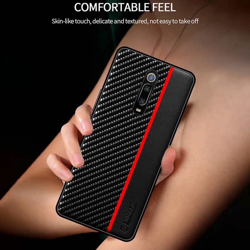 Чехол из углеродного волокна для Redmi K40 Pro Poco F3 кожаный чехол Xiaomi Mi 9T 10T Note 10 8 K20 K30 POCO