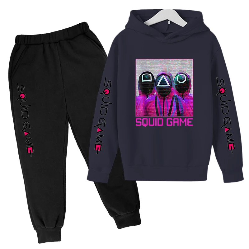 

Boy's Fall Squid Game Korean TV Series Round Six Hoodie Sweatpants Children's Clothing Set 2 Jackets + Pants Set