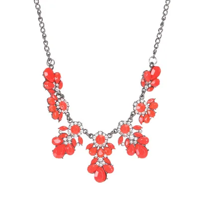 Fashion Choker Necklaces for Women Rhinestone Crystal Necklaces&ampPendants Link Chain Statement Flower Collar | Украшения и