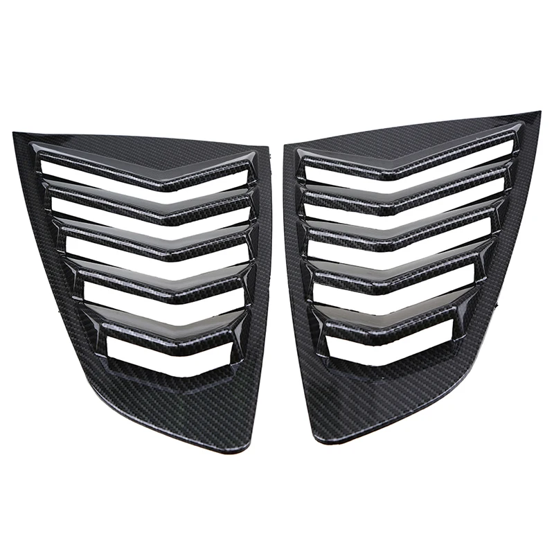 POSSBAY Imitation Carbon Fiber 1/4 Quarter Side Window Scoop Louvers Cover Vent for Ford Mustang Fastback 2015-present | Автомобили и