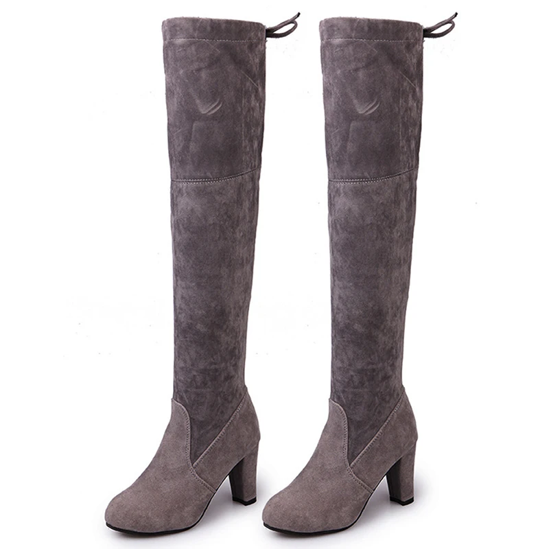 

New Arrival Elegant Women Boots High Heel Knee Fashion Shoes Anti-slip Breathable for Party