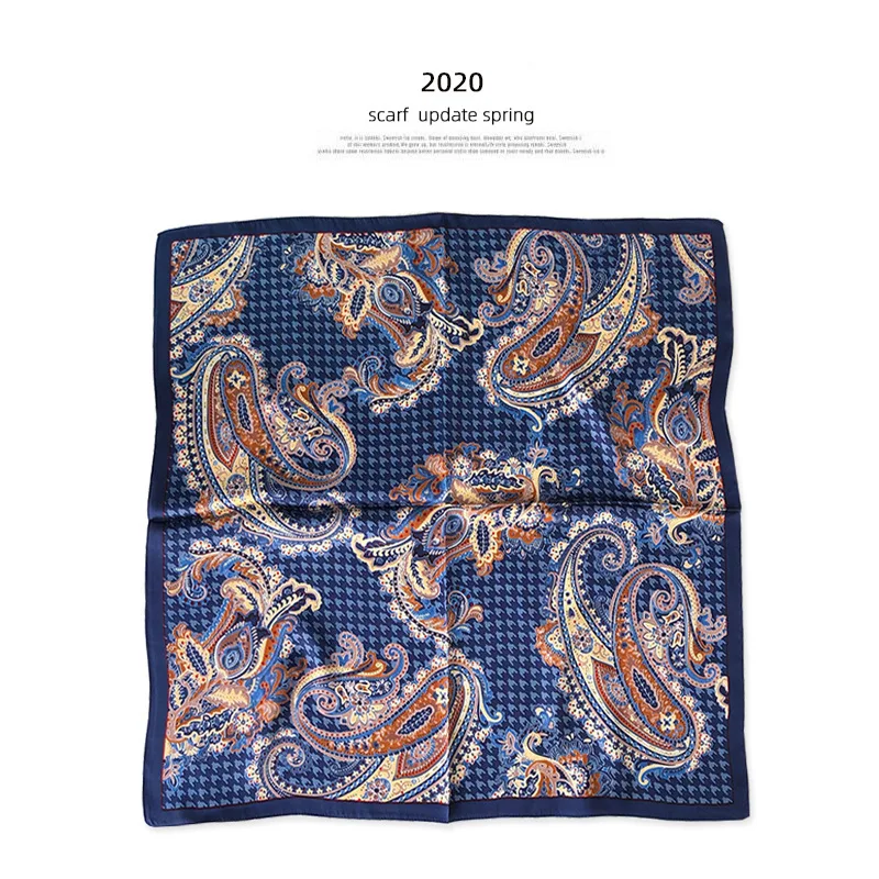 

2020 New Winter Scarf Hijab 100% Mulberry Silk Small Square Scarves 65*65cm Female Bandana Foulard Poncho Pashmina Shawls