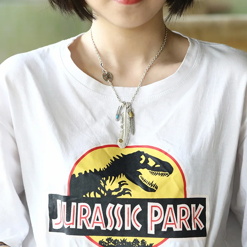 Ожерелье ручной работы из стерлингового серебра 925 пробы с подвеской в виде пера