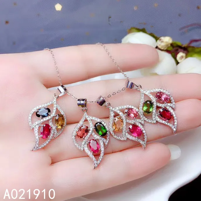 Женская подвеска из серебра 925 пробы с инкрустацией турмалина|Подвески| |