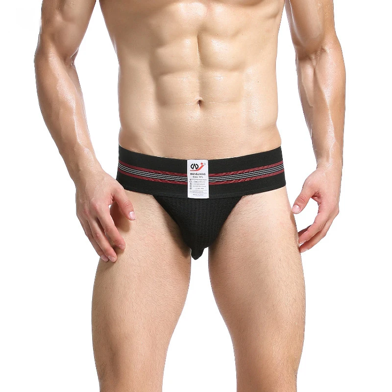 

AIIOU Sexy Men Underwear Briefs Men Jockstrap Fashion Sports Gay Underpants High-Rise Breathable Cotton Briefs Bikini Slip Homme
