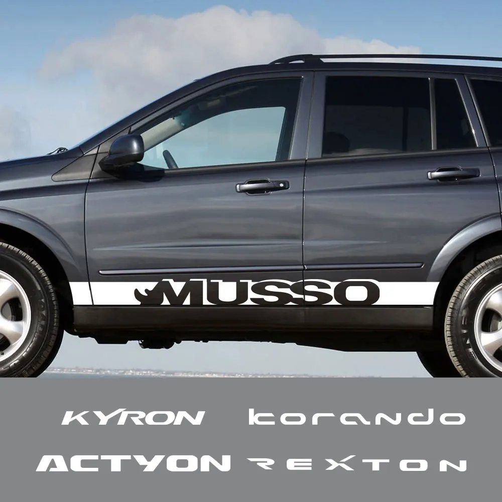 

Doordash 2PCS Car Waist Line Auto Stickers Automobile Wrap Decals Film for SsangYong Korando Kyron Musso Rexton Tivoli Actyon