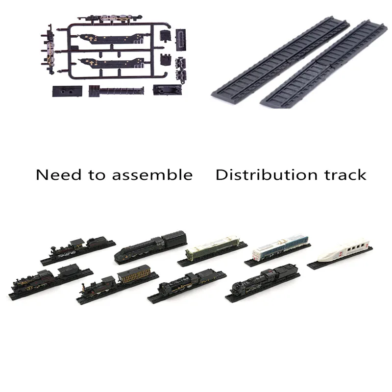 4D Собранный 9 Мини Высокоскоростной паровой поезд модели имитации коллекции