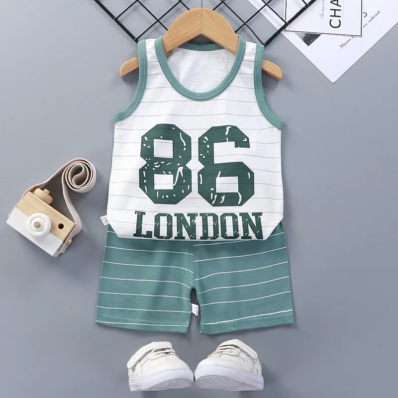 

BBD New Toddler Tracksuit Boys Girls Summer Vest Short Pants Outfits Sport Outdoor Sets Infants 1-5 Years High Quality Clothes