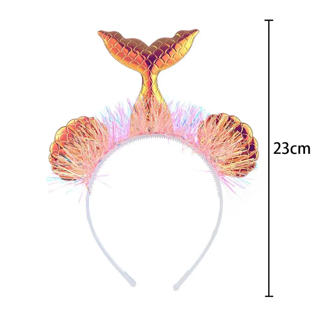 Mermaid Headband 2 Taoup 1 шт. градиентный цвет блестки маленький брелок с хвостом русалки День Рождения Декор для девочек Дети Русалка тема украшения - Цвет: Mermaid Headband 2