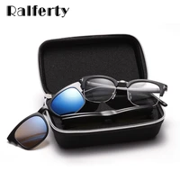 ralferty multi function magnet sunglasses men women uv400 polarized sun glasses clip 3 lenses clips on glasses with case