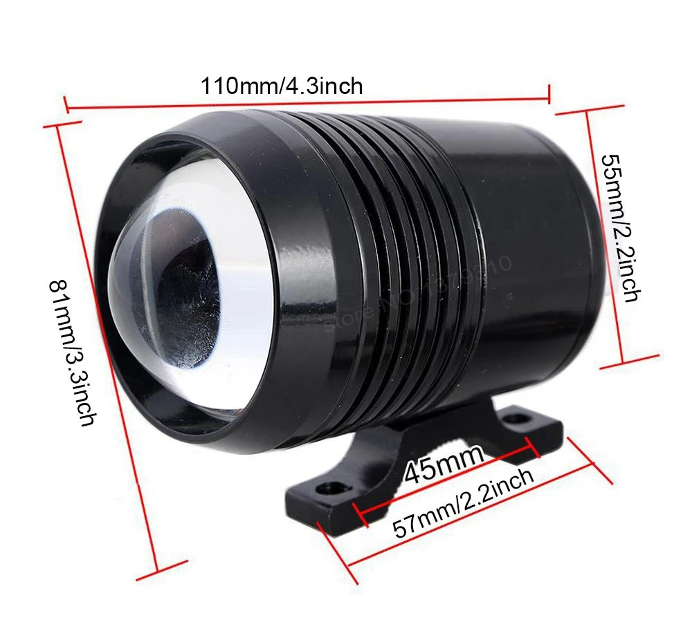 12В черный U2 мотоциклетные светодиодные противотуманные фары для KTM ATV Скутер Yamaha