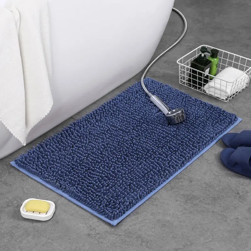 

High Quality Thicken Bath Carpet Mat Chenille Bathroom Water Absorption Plush Floor Mats Entrance Doormat Non-slip Toilet Rug