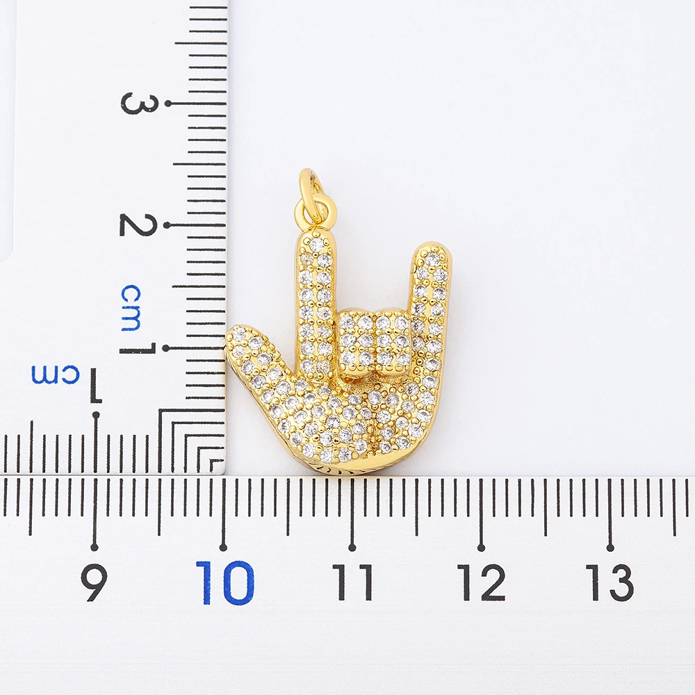 Модная Очаровательная подвеска с языком знака медная циркониевая золотая