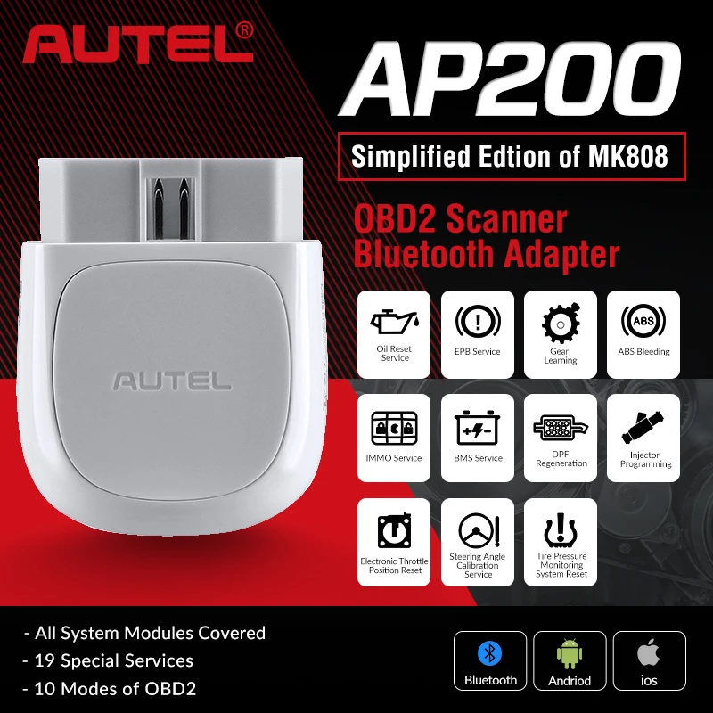 

Autel AP200 obd2 scanner Bluetooth Code Reader Full System automotive diagnostic tools professional Auto Scan Tool PK AP200M