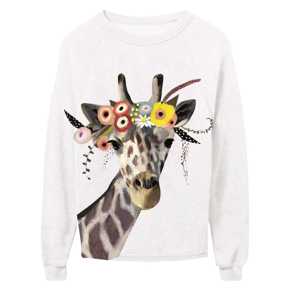 

Autumn T Shirt Women Animal Printed Pullover Ladies Top Female Loose T Shirt Women Clothing Casual Long Sleeve T-shirts