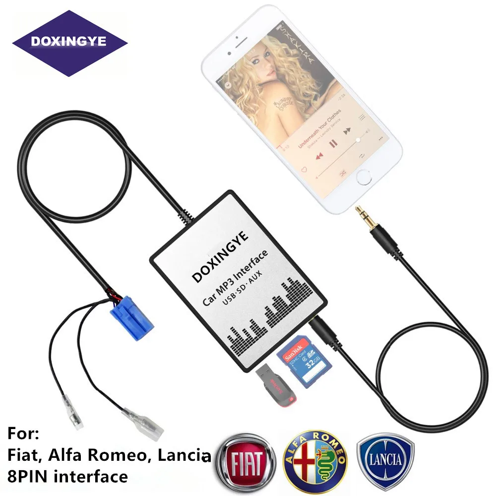 DOXINGYE USB SD AUX Автомобильный MP3 музыкальный радиоприемник адаптер для 8 контактного