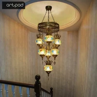 artpad 17 big globe turkish mosaic chandelier ceiling moroccan living room bedroom colorful glass chandelier lamp lighting