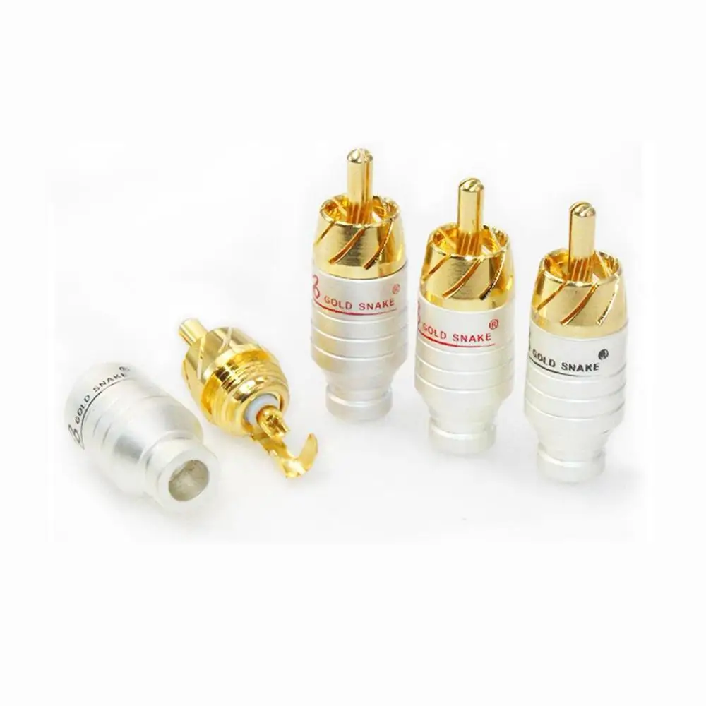 Hifi 4 шт. Позолоченный разъем RCA соединительный кабель для самостоятельного