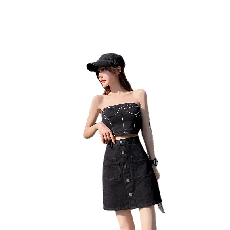 

Short Denim Skirt Women's 2021 New Summer Slim Mini Skirt Sexy Hip High Waist A-line Jean Skirt Fashion Young Women BSQ281