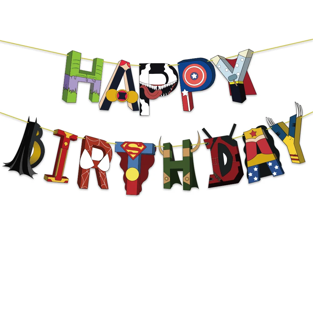 Juego de globos con dise&ntilde;o de superh&eacute;roes de Marvel para ni&ntilde;os, Set de decoraci&oacute;n para fiesta de cumplea&ntilde;os, suministros para Baby Shower-3