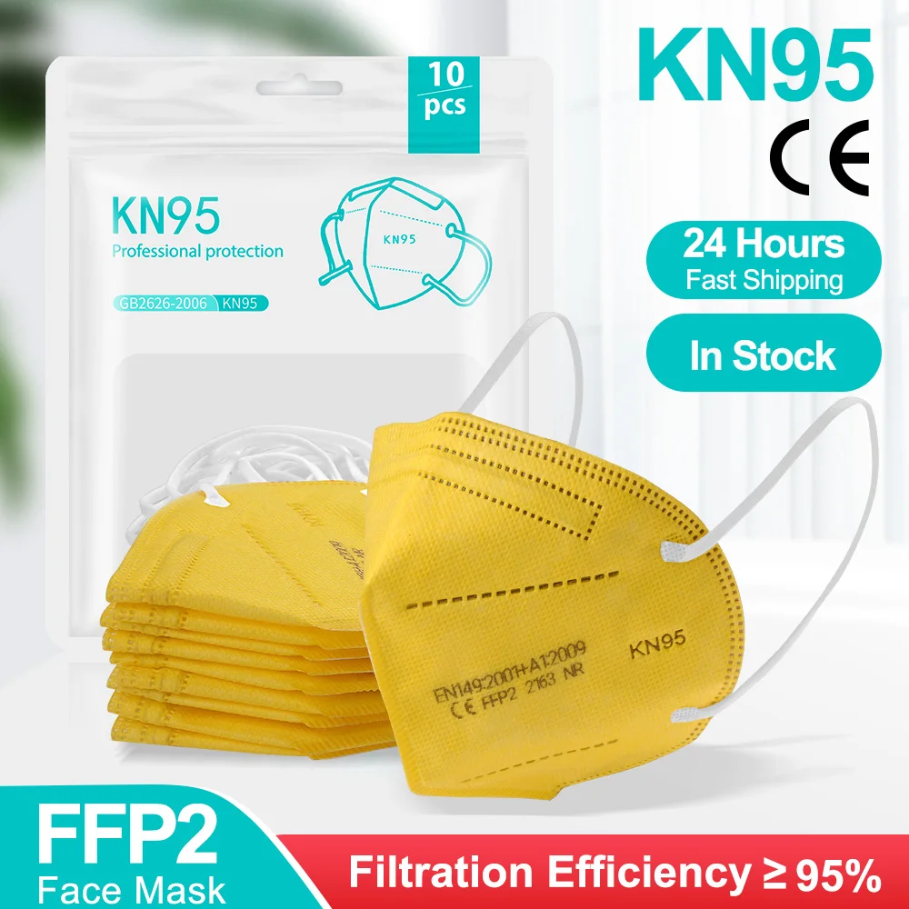 5 100 шт. многоразовые слойные защитные маски для лица KN95 FFP2|Маски| |