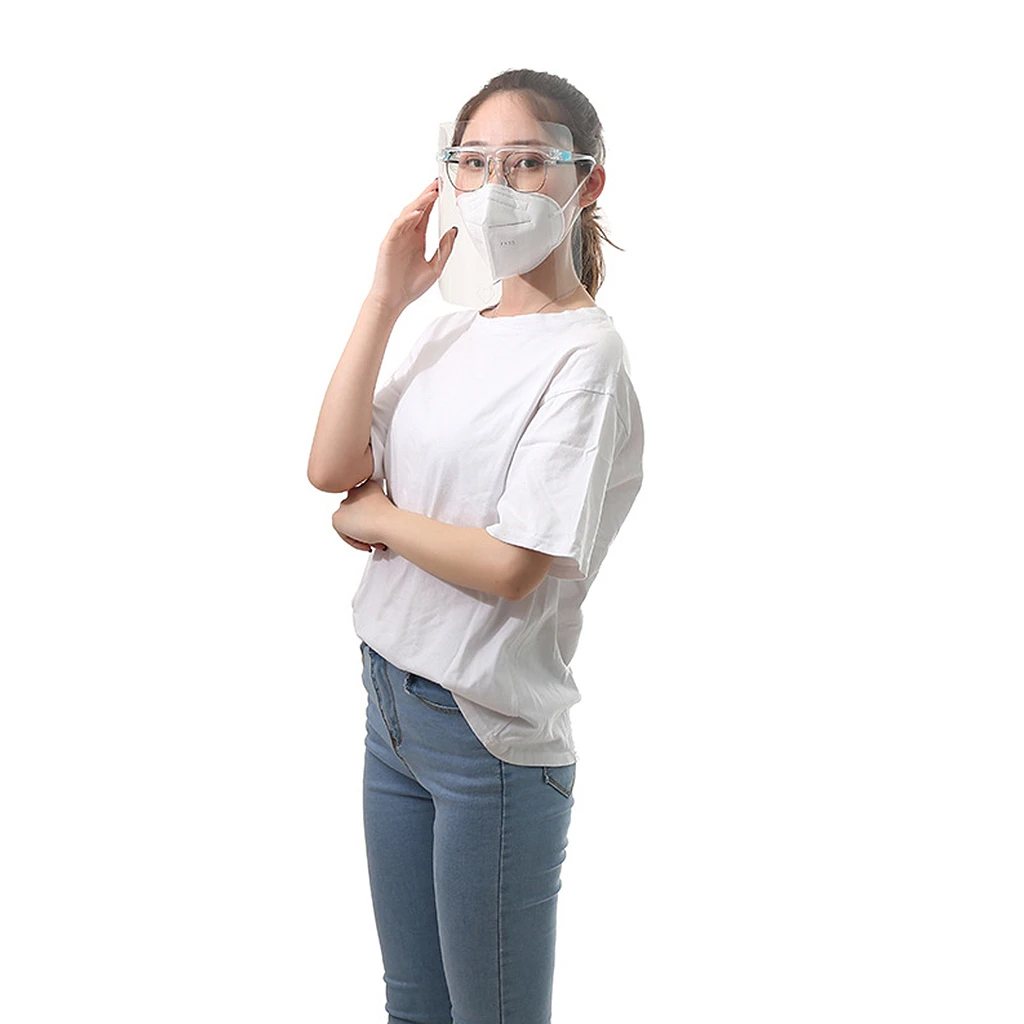 50PCS Unisex Safety Clear Lens Protective Full Face Film Cover Shield Plastic Anti-fog Anti-saliva Faceshield Easy Wearing | Красота и