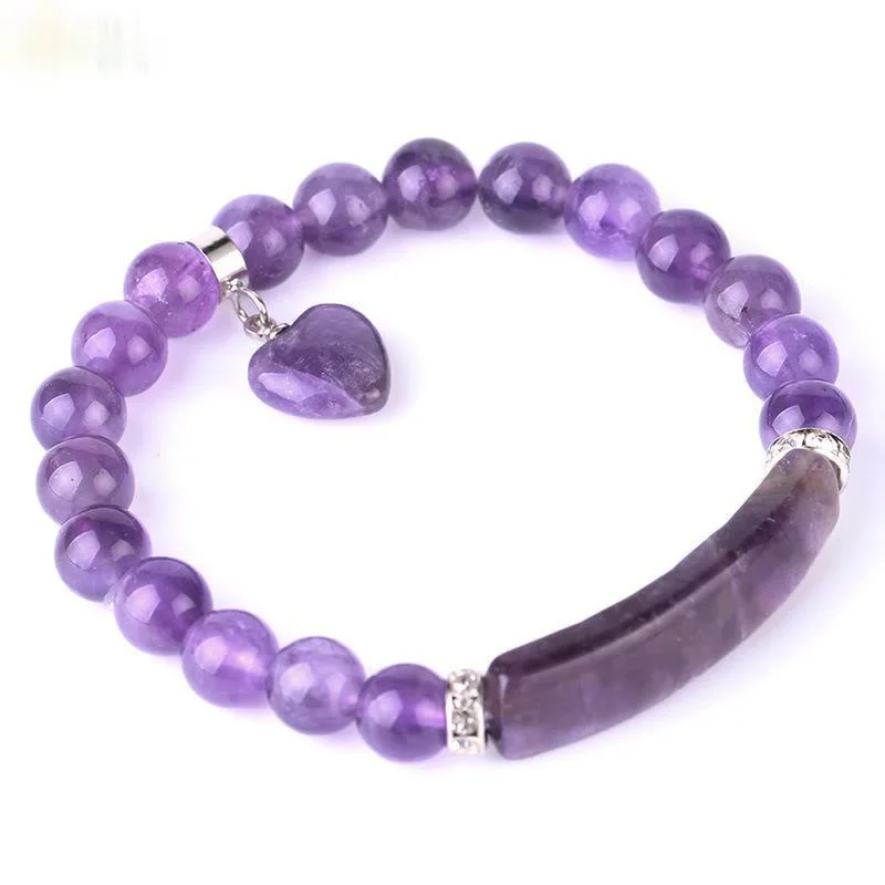 Натуральный аметистовый Энергетический Браслет один круг браслет камень Любовь