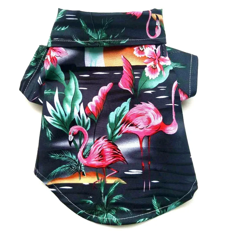 Pet Гавайский стиль рубашка с рисунком собаки красным принтом Птица кнопка