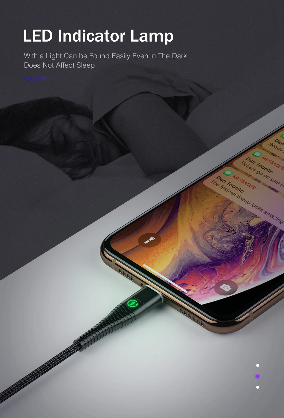 Rock 1 м 2 м светодиодный магнитный Usb зарядное устройство для iphone кабель для iphone 11 Pro Max XR XS шнур iPad Usb зарядный кабель для освещения кабель
