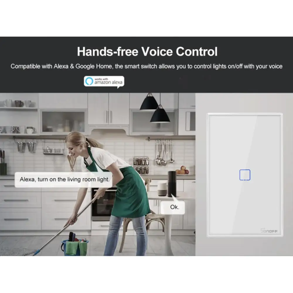 

SONOFF T0 TX Smart WiFi Smart Switches with 1/2/3 Gang Wireless Wifi Switch for Alexa Google Home Smart Home Smart Home EU&US