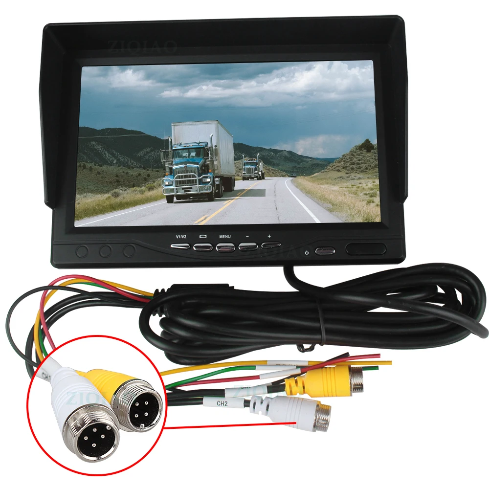 ZIQIAO 7 Inch AHD 2 Split Screen SD Card Monitor Bus Truck Camera DVR Recorder Video Monitoring System A701 | Автомобили и